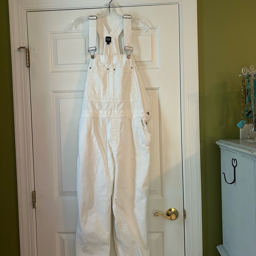 White Denim Overalls